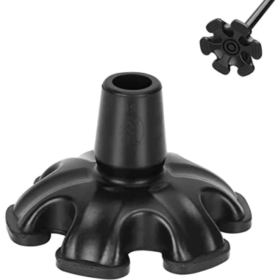 Image de supregear Pointes de Canneà 6 Branches, 1 Pack 19 mm Embout Canne Remplacement en Caoutchouc Antidérapant pour Marche, Béquille, Pliante, Noir