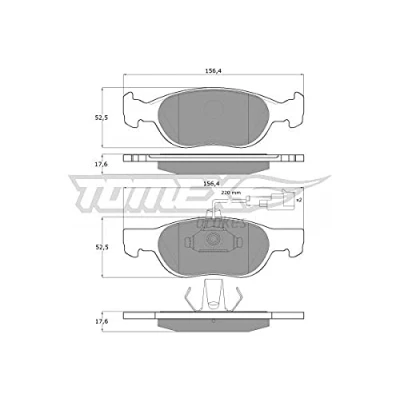 Image de TOMEX brakes TX 11 87 Jeu de plaquettes frein Essieu avant contact signal d&#039;usure inclus FIAT: Punto II 3/5 portes, Barchetta, BRAVO 1