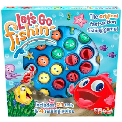 Image de Let&#039;s Go Fishin&#039; Original Jeu d&#039;Action et d&#039;Adresse pour Enfants à Partir de 3 ans Pêche 21 Poissons 4 Cannes 1 Joueurs 20 Minutes