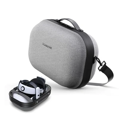 Image de BOBOVR Étui de transport C3 compatible avec sangle Meta Quest 3 S3 Pro, trois modes polyvalents, support bureau pour un espace travail bien rangé, gris, Moderne