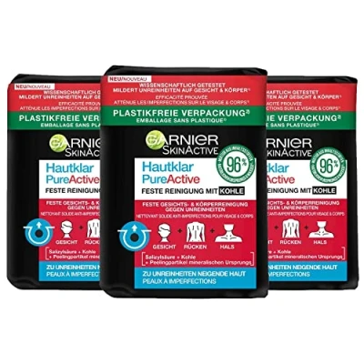 Image de Garnier SKIN Clear Pureactive Solid Cleansing Nettoyant visage, Femme, Taille: 100 g,