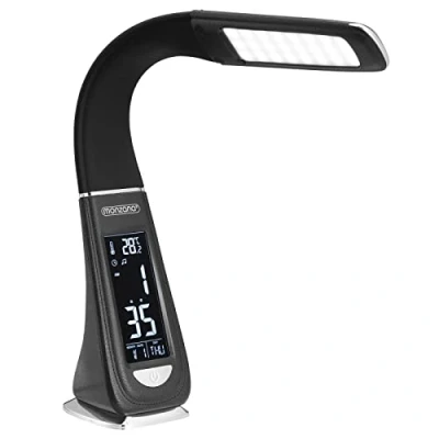 Image de Lampe de Bureau à LED Noir 4en1 Multifonction Calendrier Montre thermomètre Maison Table Salon luminaire