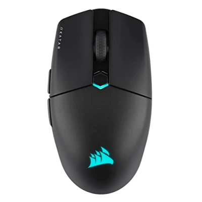 Image de Corsair KATAR Elite Wireless Souris de Jeu FPS Ultra Légère 10 000 DPI Forme Symétrique Batterie Jusqu&#039;à 110 Heures Compatible iCUE PC, PS5, PS4, Xbox Noir