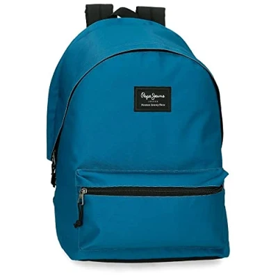 Image de Pepe Jeans Aris Sac à dos pour ordinateur portable double compartiment 15,6 pouces 31 x 44 17,5 cm scolaire Polyester by Joumma Bags, Bleu Aris,