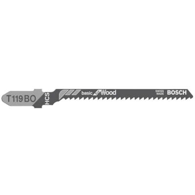 Image de Bosch 5 x Lames de Scie sauteuse T 119 BO Basic for Wood (pour Bois tendre, coupe arrondie, Professional Accessoire sauteuse)