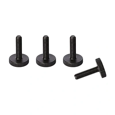 Image de PrecisionGeek Grande tête Moleté Pouce vis Inox/Acier Noirci M5 x 19mm Lot de 4