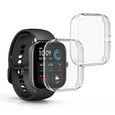 Image de kwmobile Coque Compatible avec Huami Amazfit GTS 4 Mini 2X Étui Cadre écran en Silicone pour Fitness Tracker Transparent