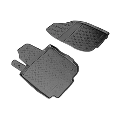 Image de Recambo Tapis de sol en caoutchouc 3D compatible avec Toyota RAV4 III Type CA30W 2006 2013 voiture Ajustement parfait bordure Noir Avant
