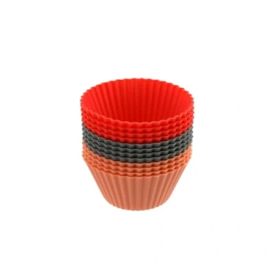 Image de Dr. Oetker 1263 Lot de 12 moule mini muffin, caissette cupcakes, caissettes muffins, en Silicone, moules cupcake, Rouge, 4,2 x 7 3,2 cm