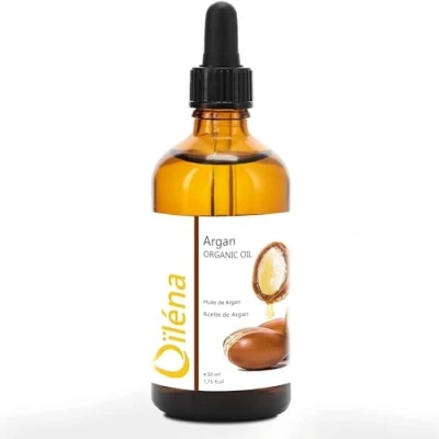 Image de Oïléna Huile d&#039;Argan Bio 100% Pure, Pressée à Froid Anti Âge &amp; Rides Soins pour Cheveux, Barbe, Ongles Hydratation Peau Prévention Vergetures, Transparent, 50 ml