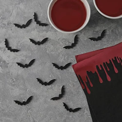 Image de Ginger Ray FN 102 Décoration de table en bois pour Halloween Motif chauve souris