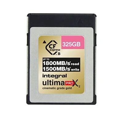 Image de Integral 325GB CFexpress Carte mémoire Type B 2.0 12K &amp; 8K RAW and 120 Conçue pour les caméras cinéma et appareils photo reflex vitesse d&#039;écriture élevée d&#039;au moins 1500MB/s