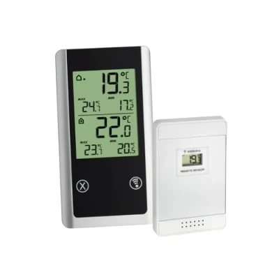 Image de TFA Dostmann Thermomètre Radio, Joker Noir, 8.2 x 15.2 2,5 cm, 30.3055.01
