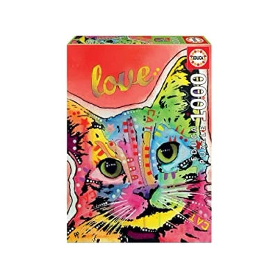 Image de Educa Tilt Cat Love, Dean Russo Puzzle de 1000 pièces Mesure approximative: 68 x 48 cm Inclut Fix pour accrocher Le Une Fois Fini À partir 14 Ans (19257)