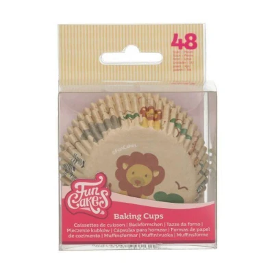 Image de FunCakes Caissettes à Cupcakes Animaux Safari: Parfait pour sur le thème Safari, et plus, Décoration de gâteaux, pk / 48