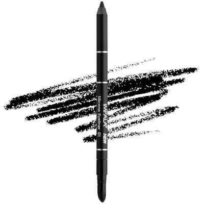 Image de Impala Crayon Pour les Yeux Waterproof Avec Gomme en Silicone 01 Noir Mat Ligne Définie ou Effet Flouté Texture Crémeuse Facile à Appliquer Couleur Intense, Longue Durée,