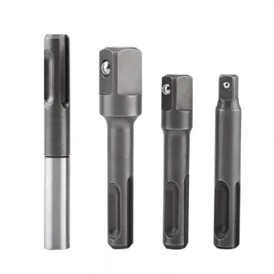 Image de VIFER Kit Porte Embout de Visseuse, 4pcs Adaptateur SDS Barre d&#039;extension Douilles Hexagonale 1/4&quot; et Connecteur Carré 3/8&quot; 1/2&quot;