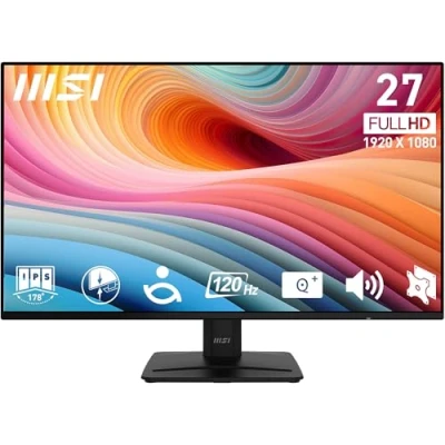 Image de MSI Pro MP271A E2 Moniteur de Bureau Jeu IPS 27&quot; 1920 x 1080 (FHD), 120 Hz, synchronisation Libre, HDMI, DisplayPort, Port VGA, Montage VESA, inclinable, Haut Parleur, Lunette Fine 4 côtés 1 ms,
