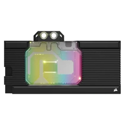 Image de Corsair Hydro X Series XG7 RGB Waterblock pour Carte Graphique GeForce RTX 3090 Ti ASUS ROG Strix/TUF Gaming (Construction de la Plaque Froide en cuivre nickelé, Filetages Standard G1/4) Noir