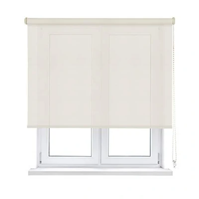 Image de VIEWTEX Store Enrouleur Isolant Thermique Screen Degré d&#039;ouverture 10% Blanc Lin 135 X 250cm Fabriqué en Europe Garantie 5 Ans