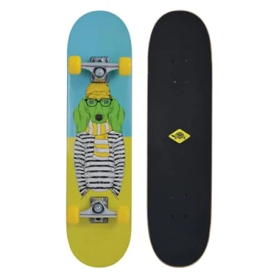 Image de Schildkröt Skateboard Kicker 31&quot;, Excellente pour Débutants, Plateau Concave avec Double Kick et Ruban Adhésif, Roulements à Billes ABEC5, Design: