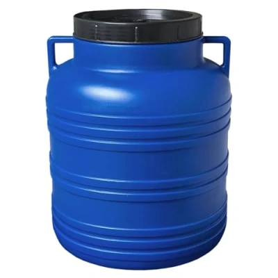 Image de plasteo® tonneau à col large de 30 litres avec couvercle et poignées, adapté un usage alimentaire sans BPA, en plastique universel, couvercle, eau, citerne stockage,