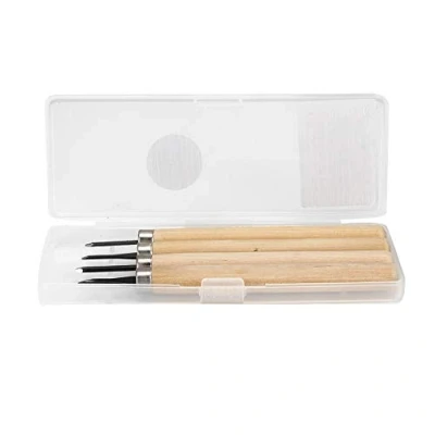 Image de 4pcs Couteau à découper Le Bois Sculpture Ciseaux Manuel aiguiseur Outils de Ensemble pour Travail du Gravure sur en Caoutchouc modèle Tampon projets(#1)