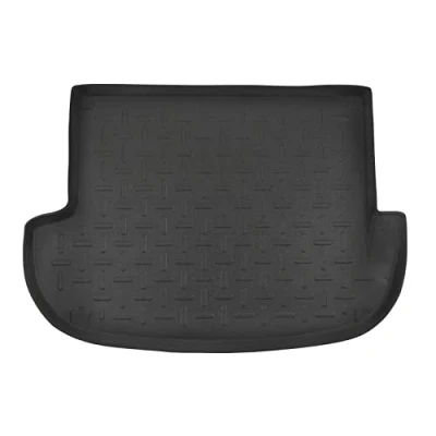 Image de Tapis de Coffre sur Mesure pour Santa Fe 2006 2012, Noir, Antidérapant, Bord Haut, Toutes Saisons, Adapté Animaux Compagnie