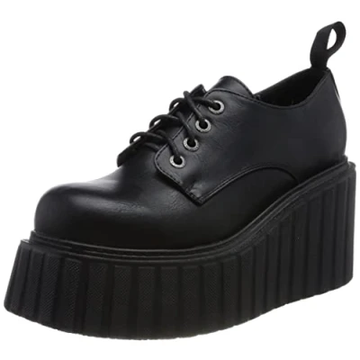 Image de LAMODA Femme Wrap Around Wedges, Black PU, 40 EU