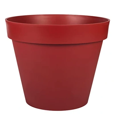 Image de EDA Pot de Fleur Rond Toscane Ø 48 cm Volume 43 L 47,5 x H.39 Rouge Rubis