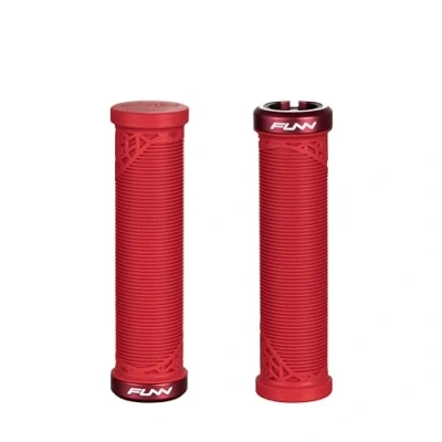 Image de Funn Hilt JR poignées de Guidon VTT avec Un Seul Verrouillage à Serrage, vélo Serrure diamètre intérieur 19 mm, Courtes (Rouge)