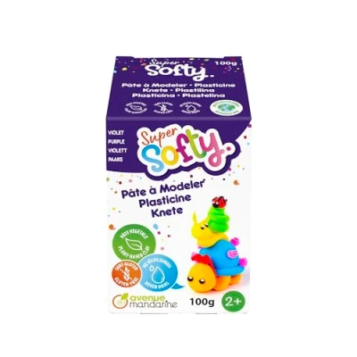 Image de Avenue Mandarine SO0880100900C Une Boite de 100 g PATE A MODELER SuperSofty À partir 2 Ans Violet