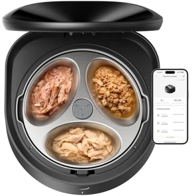 Image de PETLIBRO Distributeur Automatique de Nourriture Humide en Acier Inoxydable, Lave Vaisselle, Wi FI 2,4 GHz, Refroidissement par Semi Conducteur, Croquettes Chat, Fraîcheur 3 Jours