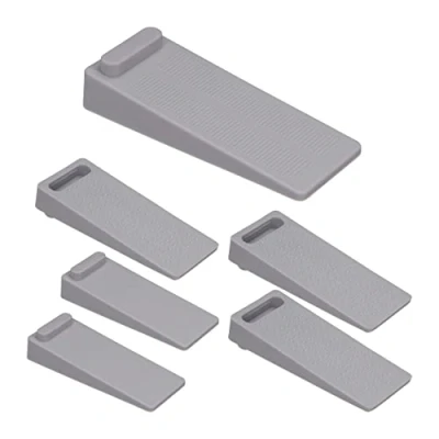 Image de Relaxdays cale Porte, lot 6, antidérapant, Hauteur Variable, butoir pour Tout Type de Sol, PVC, HLP : 2x4x9,5 cm, Gris