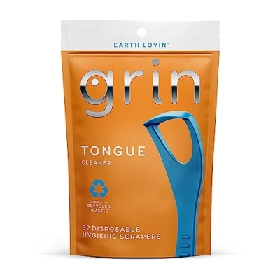 Image de Grin grattoir de langue jetable pour adultes, nettoyeur facile à utiliser, hygiène dentaire une haleine fraîche, aide réduire la mauvaise 1 paquet