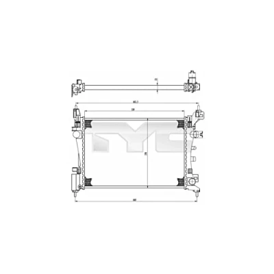 Image de TYC 725 0035 Radiateur du moteur pour véhicules avec système de climatisation 539 378 23 boîte vitesses manuelle ailettes jointes mécaniquement