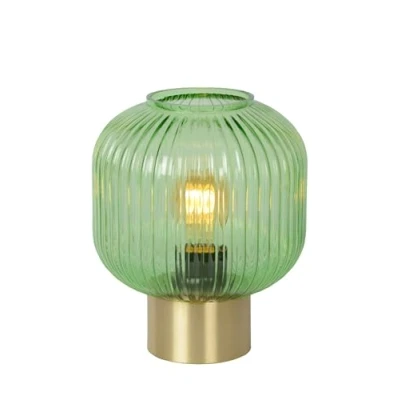 Image de Lucide 45586/20/33 Lampe de table, Verre, 40 W, Vert, Or Mat