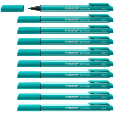 Image de Stylo feutre STABILO pointMax Lot x 10 stylos pointe moyenne Vert de glace