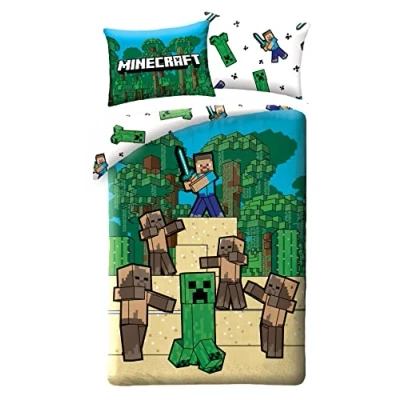 Image de Halantex Minecraft Linge de lit 140x200 cm, 70x90 cm HAX604517