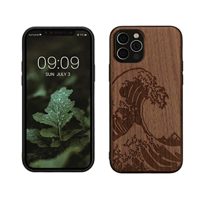 Image de kwmobile Housse Compatible avec Apple iPhone 12 / Pro Coque Étui de Protection Rigide Antichoc Cadre en TPU Brun foncé