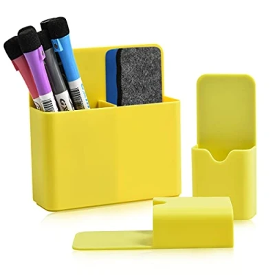 Image de newsbirds Lot de 3 porte crayons magnétiques, marqueurs magnétiques effaçables à sec, organisateur rangement gobelets pour bureau, tableau blanc