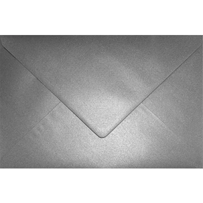 Image de Netuno 100 enveloppes grises foncées nacrées C5 162x229mm Aster Metallic Grey rabat pointu grandes brillantes métallisées pour invitations anniversaires mariage cartes de vœux