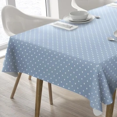 Image de Home Direct Nappe en toile cirée rectangulaire PVC facile à nettoyer Bleu 140 x 180 cm