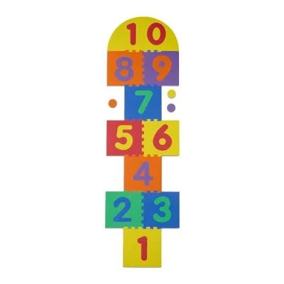 Image de Relaxdays Tapis de Jeu avec nombres, pour Jouer à la marelle, sans substances nocives, Mousse, Multicolore