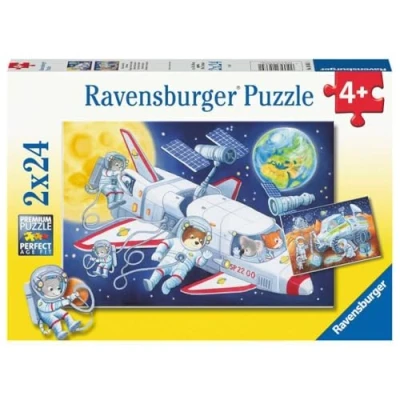 Image de Ravensburger Tiere Puzzle Voyage à Travers l&#039;espace 2 x 24 pièces pour Enfants partir de 4 Ans 05665, 17109