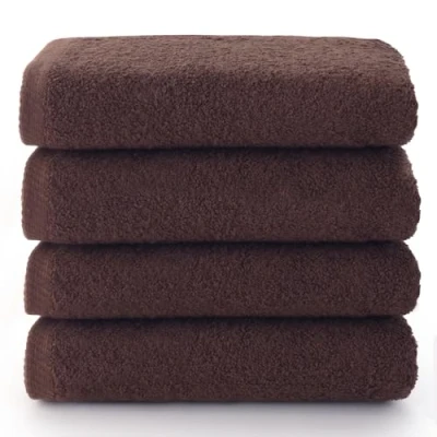 Image de Top Towel Plus Serviettes de Bain 4 Visage ou Bidet 30 x 50 cm 100% Coton Brun