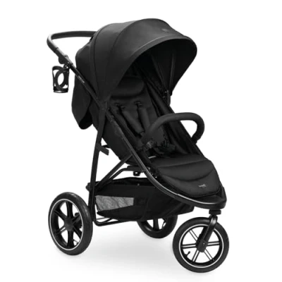 Image de hauck Poussette 3 Roues Rapid Air, jusqu&#039;à 22 kg, Pneumatiques, Suspensions, Pliable, Compact, Protection UV 50+, Inclinable dès la Naissance, Guidon Réglable, Panier Noir