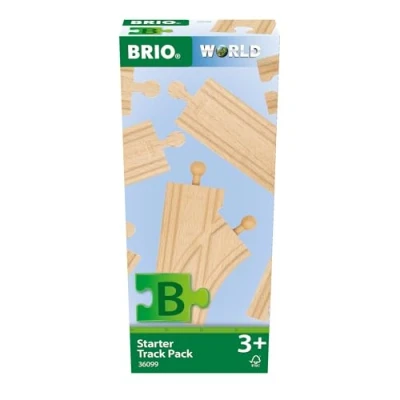 Image de BRIO World 36099 Coffret de Démarrage 12 Rails Pack B Accessoire pour Circuit Train en Bois Assortiment Jouet Mixte à partir 3 Ans