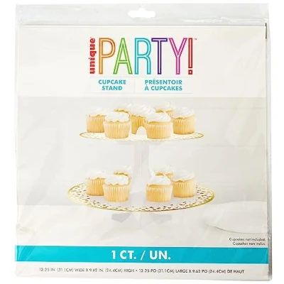 Image de Unique Party Support à Cupcakes Design Confetti Or, 73989, Gold, Taille