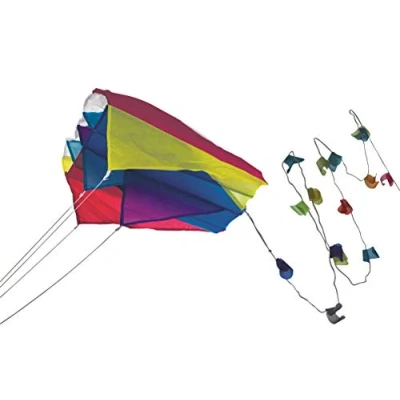 Image de Paul Günther 1189 Mini Parafoil bleu, cerf volant coloré pour la poche, avec voile résistante à lumière, peut être facilement rangé dans env. 60 x 51 cm